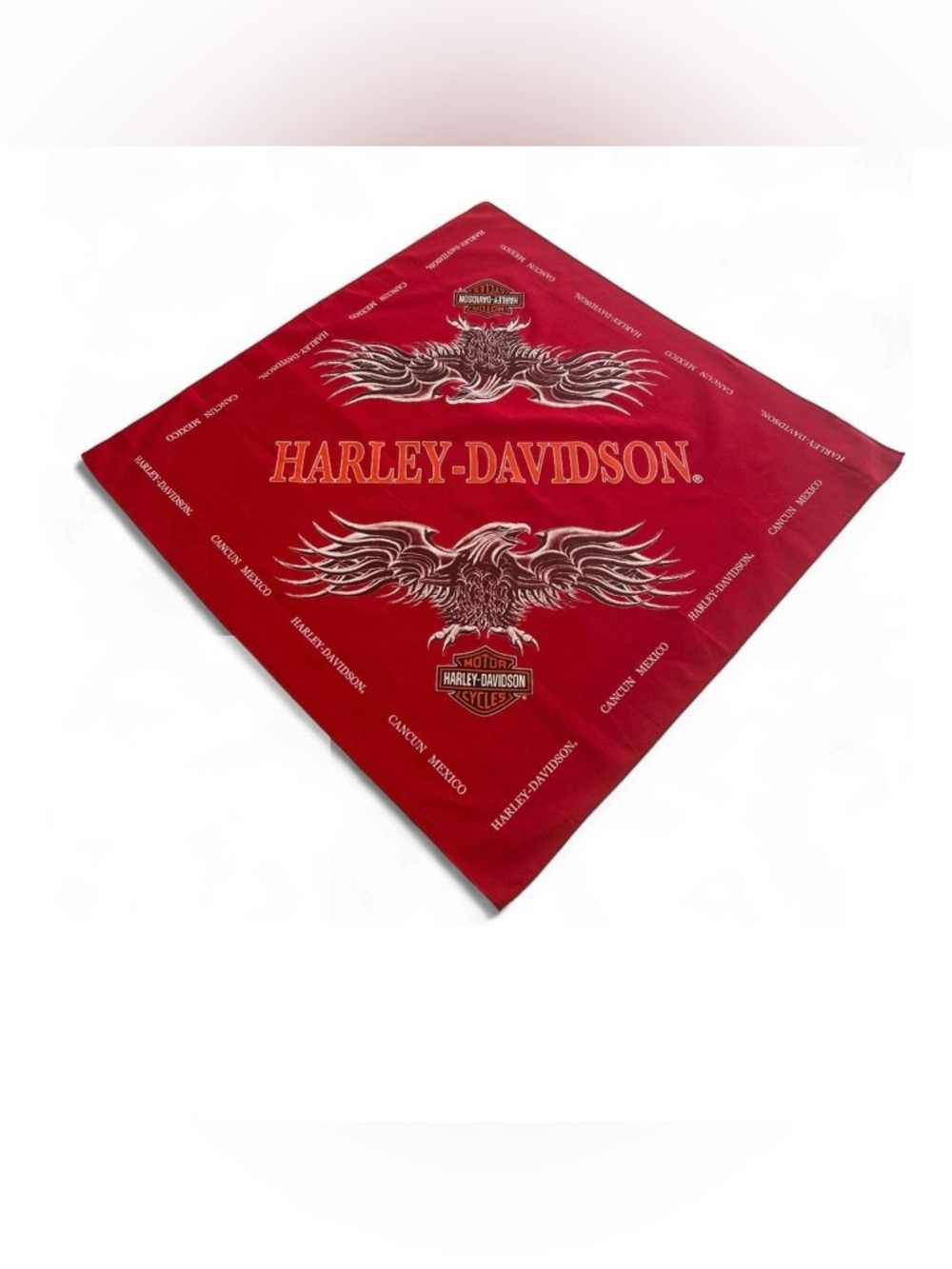 Harley-Davidson Red Eagle Bandana with Orange Logo